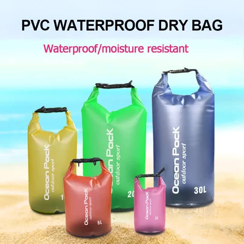 Light Green 10L PVC Waterproof Swimming Bag Bonus with Waterproof Phone Pouch - Roll-Top Floating Dry Gear Bags for Beach, Kayaking & Outdoor Sports