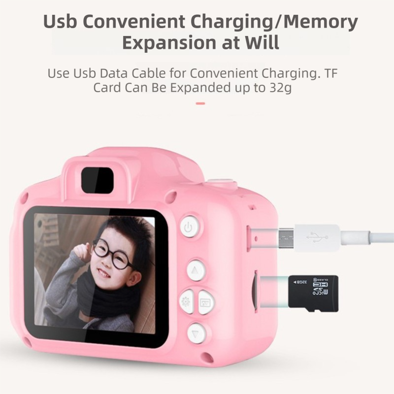X2 Blue Single Lens Kids Cat Digital Camera - Multi-Functions With 20MP Interpolation, Photo & Multiple Filters, 1080P Video and Game