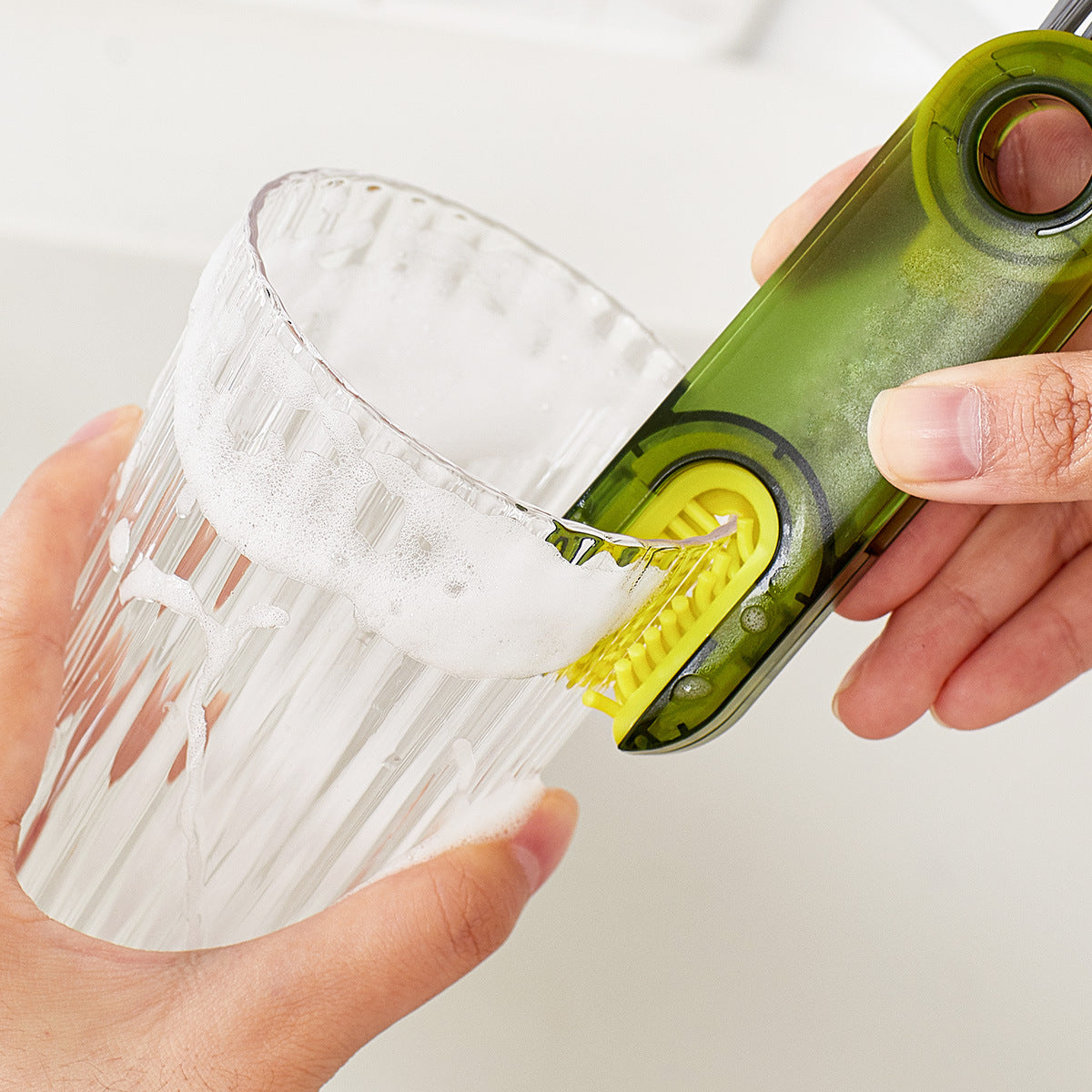 2-Packs 3-in-1 Grey Portable & Compact U-Shape Deeply-Cleaning Brush - Multi-Functional Gap Scrubber for Lids, Mugs, and Baby Bottles
