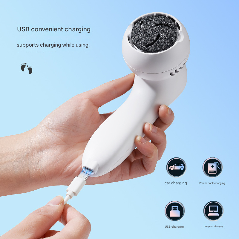 Black Electric Foot Callus Remover with Vacuum - Rechargeable Pedicure Tool with 3 Quartz Grinding Heads & LED Display