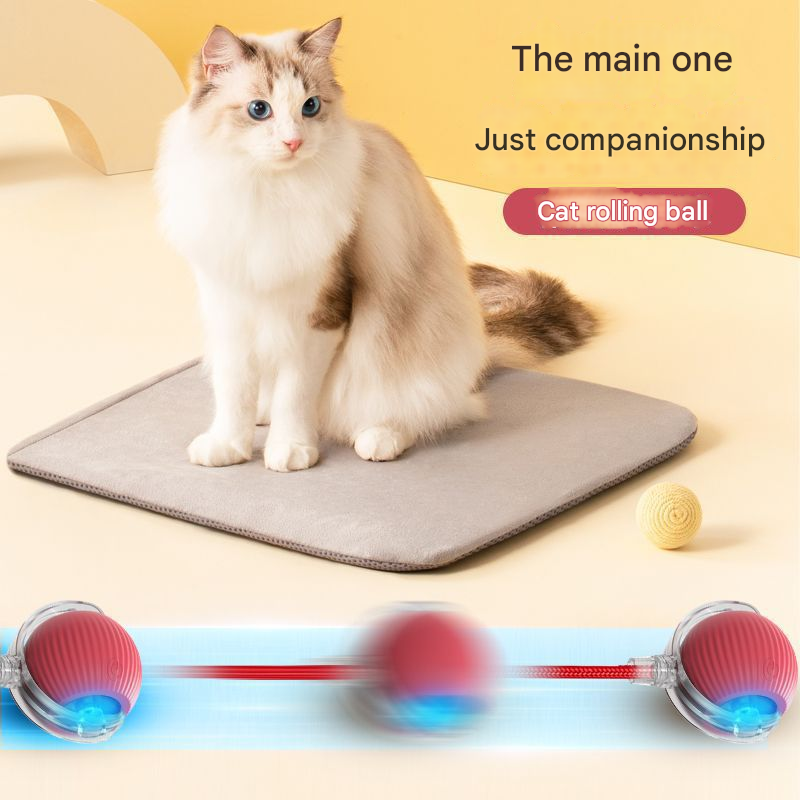 2-PCS Green Automatic Interactive Cat Ball Toy with Rope - Durable & Bite-Resistant Pet Jump Ball for Self-Entertainment & Play