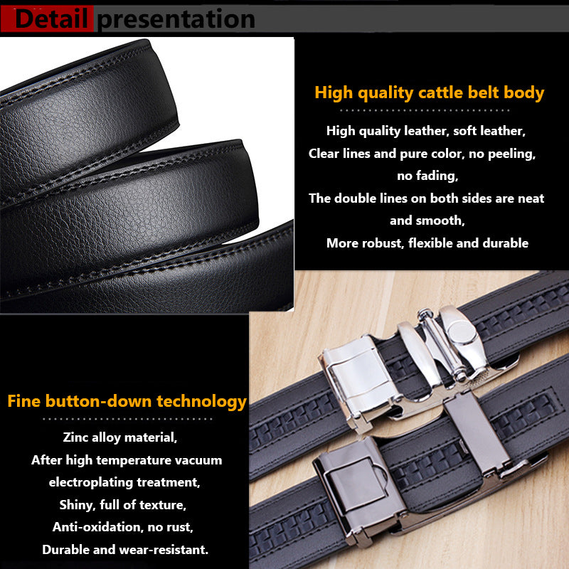 Valentine's Day Gift - Premium Men's Genuine Leather Automatic Buckle Belt - Business & Casual(Style 6)