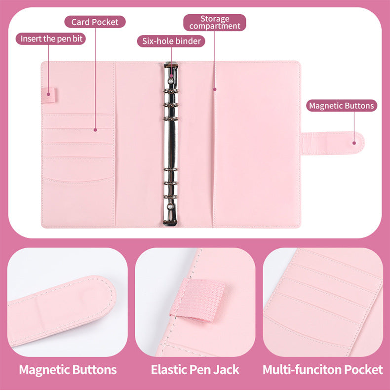 Pink 100 Envelope Savings Challenge Binder - A5 Budget Planner & Money Organizer with Zipper Pockets - Perfect for Couples & Families