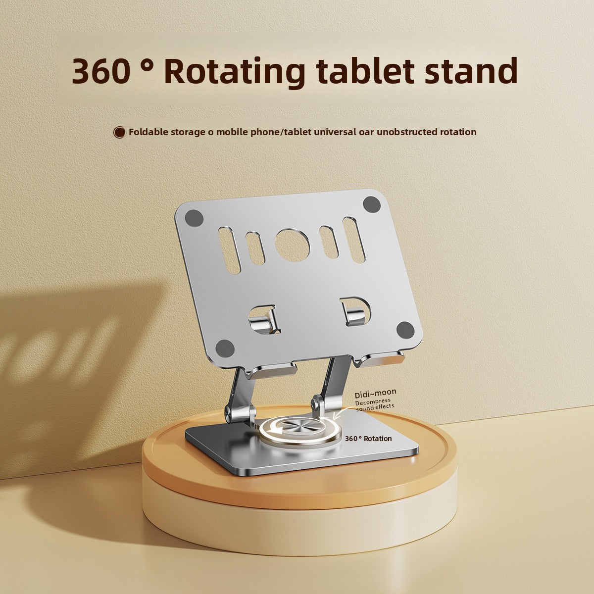 Green 360 degree Rotating Tablet & Phone Stand - Heavy-Duty Aluminum Adjustable Holder with Cooling for iPad, iPhone, and More