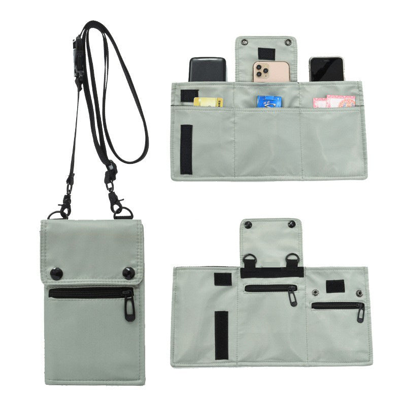 Black Men's & Women's Nylon Crossbody Phone Bag - Multi-purpose Splash-proof Shoulder Pouch for Travel & Daily Use