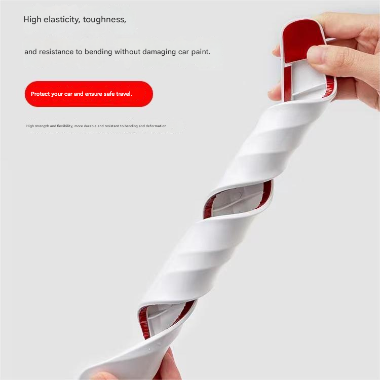 3-PCS Grey Universal Car Bumper Protector Strips - Carbon Fiber Look Anti-Scratch Guards (2-Pack)