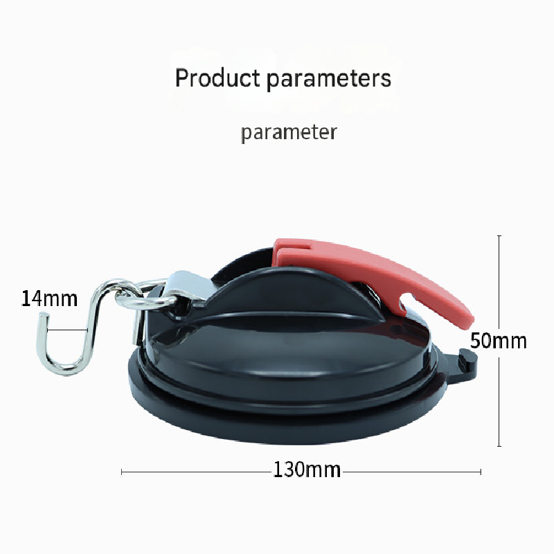 4 Pack Black plate + red button Heavy Duty Suction Cup Anchors with S-Hooks for Car Side Awnings and Camping Tarps Multifunctional Tie Down Points for Outdoor Road Trips 10kg Capacity