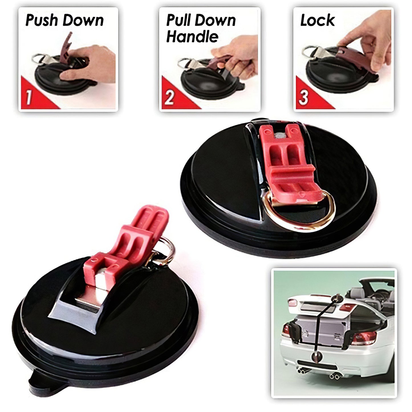 4 Pack Sky blue plate + green buckle Heavy Duty Suction Cup Anchors with S-Hooks for Car Side Awnings and Camping Tarps Multifunctional Tie Down Points for Outdoor Road Trips 10kg Capacity