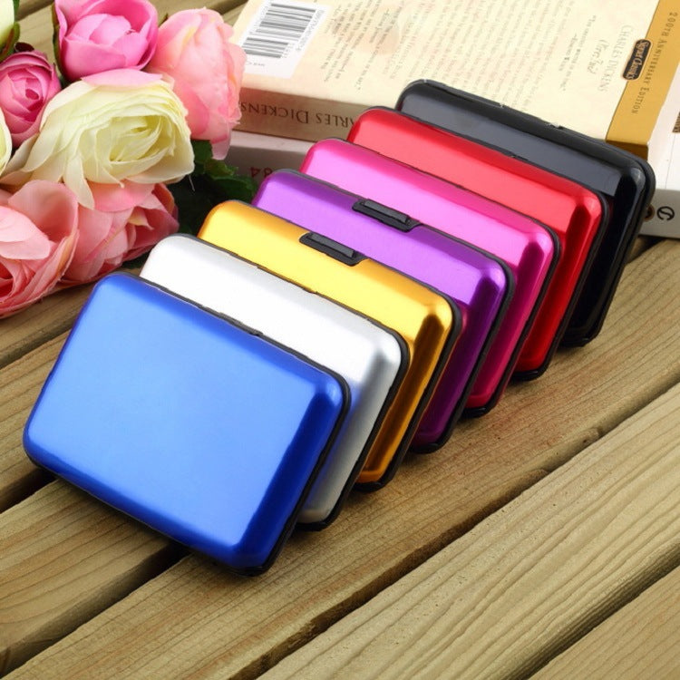 3-Pcs Rose red Slim Aluminium Credit Card Holder RFID Blocking Wallet Hard Shell Case Business Card Organiser Lightweight Pocket Size for Everyday Use