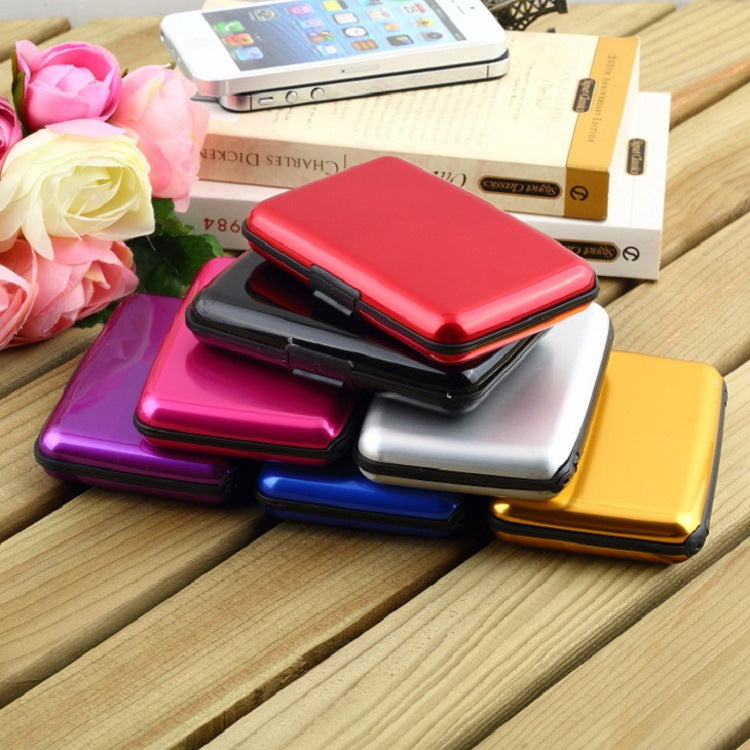 3-Pcs Blue Slim Aluminium Credit Card Holder RFID Blocking Wallet Hard Shell Case Business Card Organiser Lightweight Pocket Size for Everyday Use