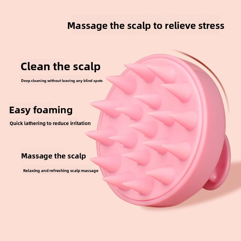 5-Pcs Orange Soft Scalp Massager Shampoo Brush with Detachable Bristles Handheld Hair Scrubber for Deep Cleaning and Head Massage