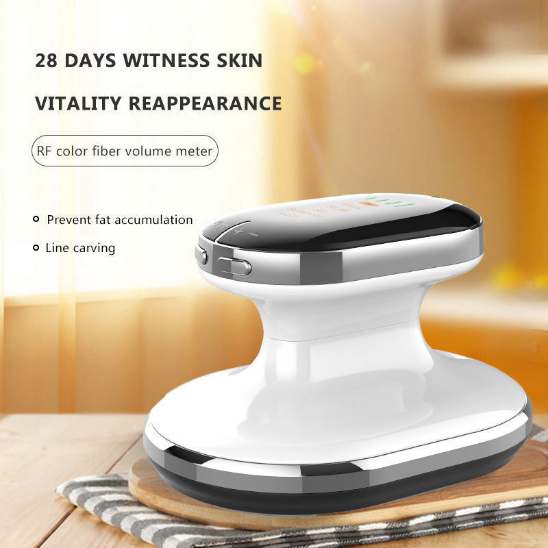White RF Body Sculpting Massager Handheld Slimming Device with EMS & LED Light Therapy for Stomach Arms and Legs Skin Tightening