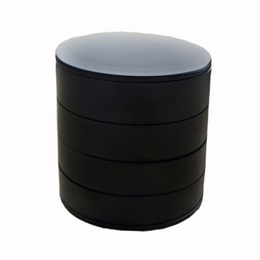 2 Pack Black Nordic Style Rotating Jewellery Storage Box 4-Layer Dustproof Organiser Case with Felt Lining for Accessories and Trinkets