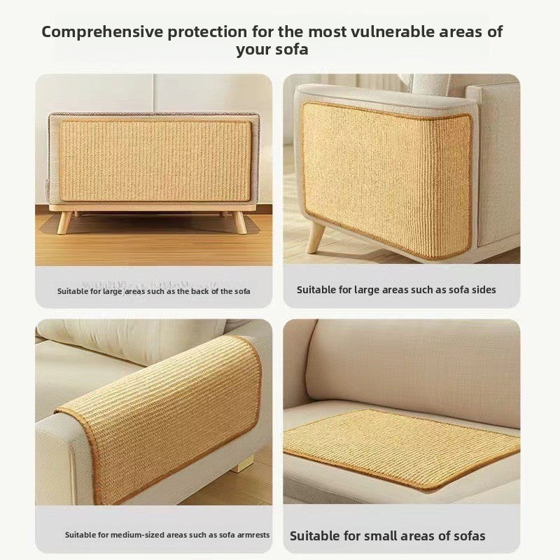 3-PCS Self-Adhesive Sisal Cat Scratching Mat Vertical Wall Mounted Scratcher Board for Furniture Protection(20cm*40cm)