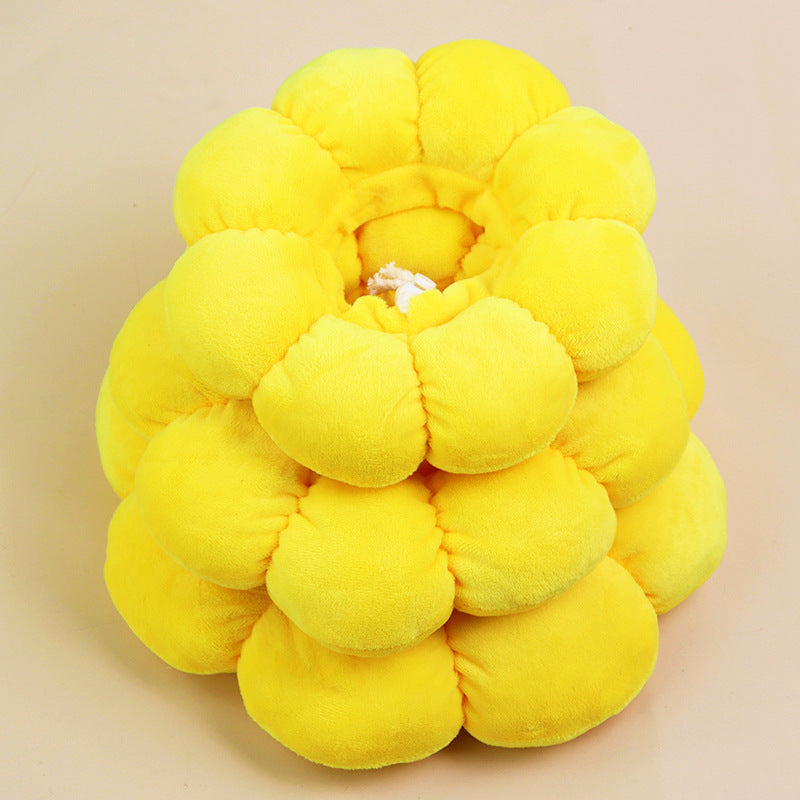 3-Pcs Soft Yellow Sunflower Elizabethan Collar Adjustable Pet Cone for Cats and Small Dogs Anti-Bite Recovery Neck Pillow(XS)
