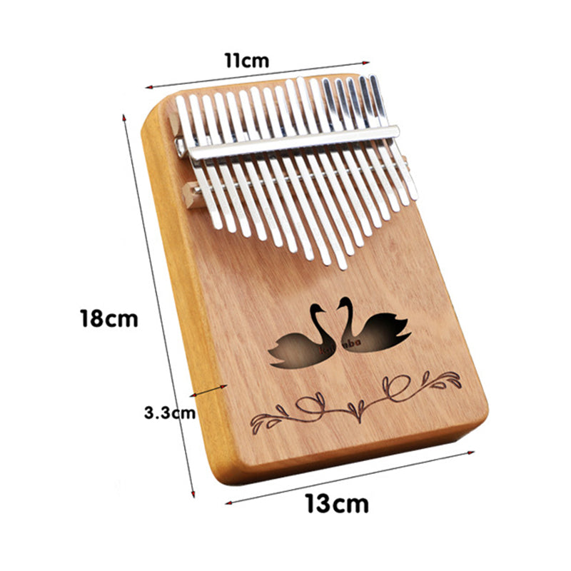 Retro forest deer 17 Key Kalimba Thumb Piano Solid Wood Portable Finger Piano for Beginners and Music Lovers Includes Tuning Kit and Bag for Australian Lifestyle(Hand care style)
