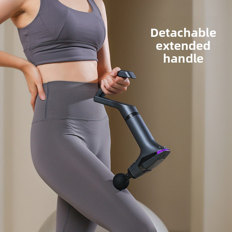 Yellow Professional Massage Gun with Extension Handle and Back Strap 12 Speeds Deep Tissue Muscle Relief for Home Gym and Australian Athletes