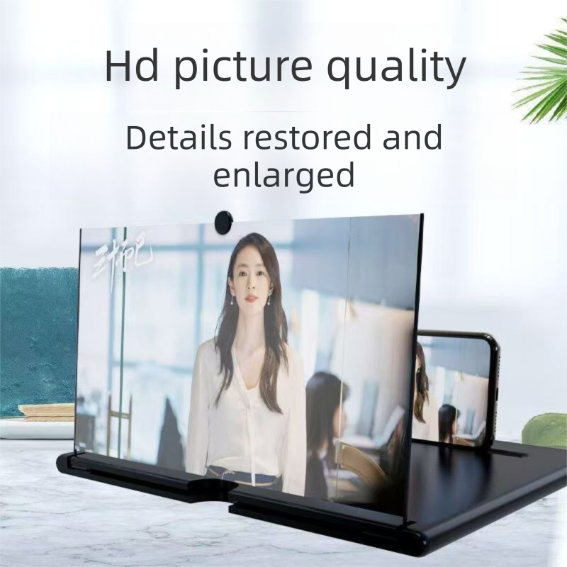 Red Portable 10-Inch Mobile Phone Screen Magnifier with Foldable Stand - 3D HD Video Amplifier for Movies & Reading - Pull-Out Design Compatible with All Smartphones - Ideal for Home, Travel & Camping