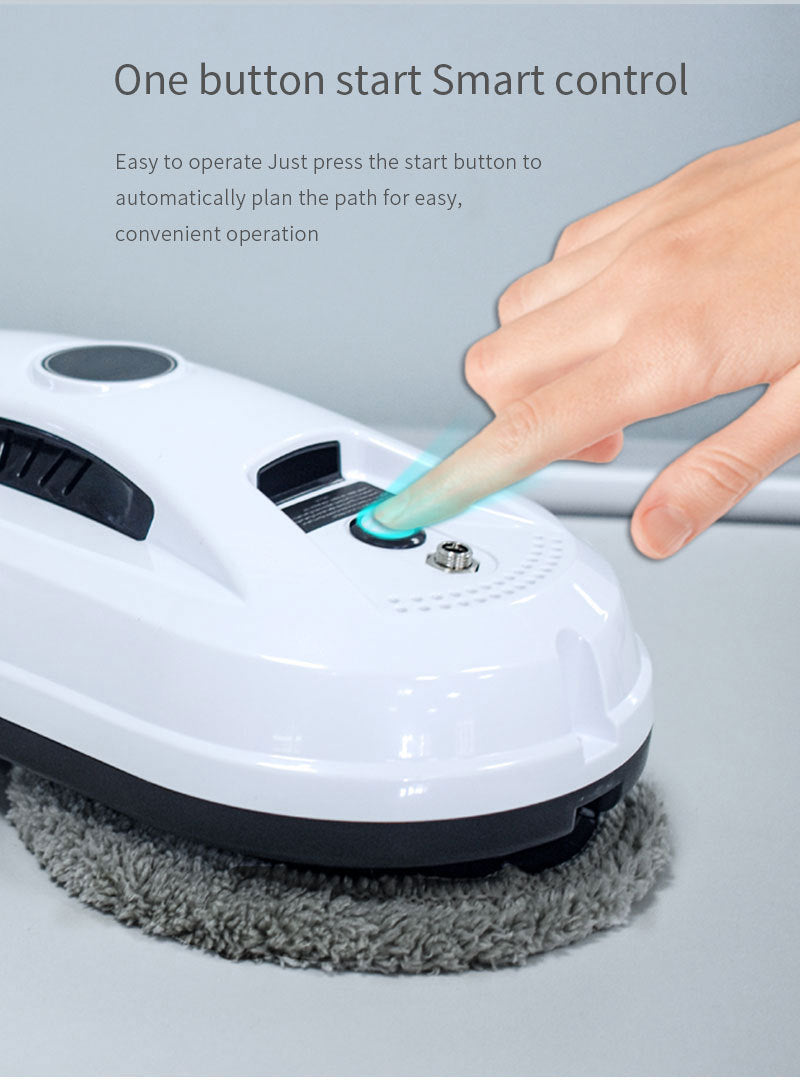 Smart Robot Window Cleaner - Automatic Glass Cleaning Washer with Remote Control - 2800Pa Suction & UPS Safety System - Includes 10 Microfibre Pads