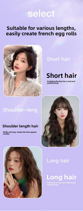 32mm French Style Deep V Hair Waver Mermaid Curls Iron Fast Heating Ceramic Styling Tool for Big Waves Purple AU Plug