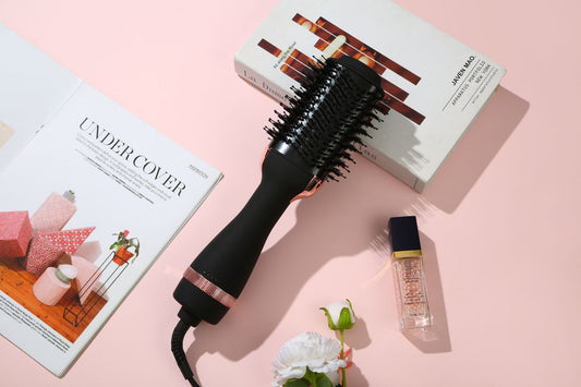 3-in-1 Hot Air Brush & Volumiser Hair Dryer Styler 1000W Ceramic Negative Ion Blowout Brush for Straightening and Curling Black AU Plug
