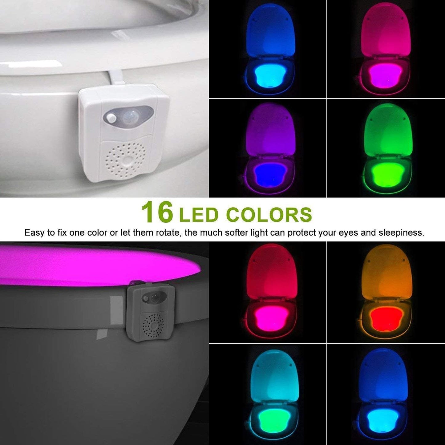 Motion Sensor Toilet Night Light with Aromatherapy Diffuser - 16 Colour Changing LED Bowl Lamp - Smart Activated Bathroom Air Freshener and Night Safety Light
