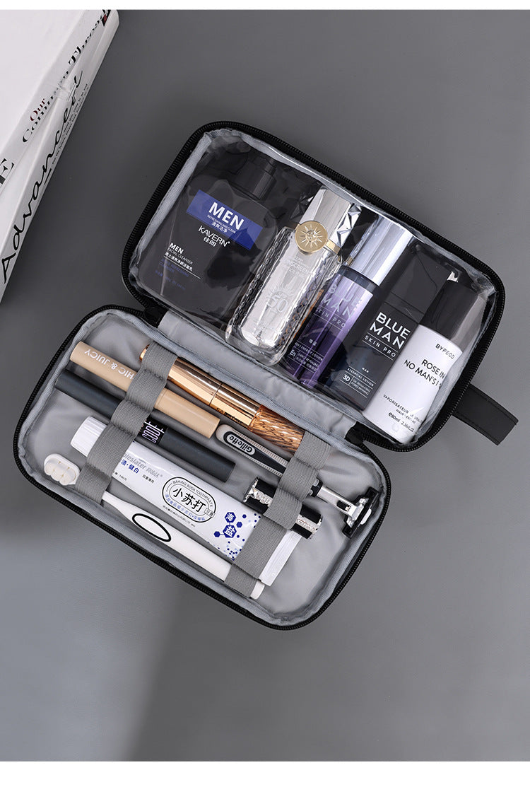 Large Waterproof Men's Toiletry Bag 3-Layer Travel Dopp Kit with Wet Dry Separation Portable Shower Organiser for Gym Business & Holiday Grey