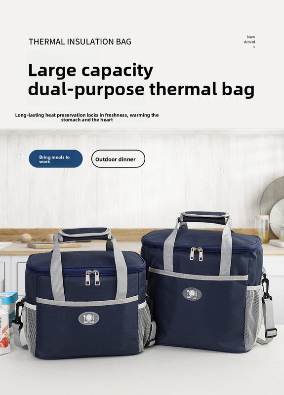 Large Insulated Cooler Bag Thermal Lunch Tote 16L Capacity with Adjustable Shoulder Strap for Picnics Camping & Work Purple