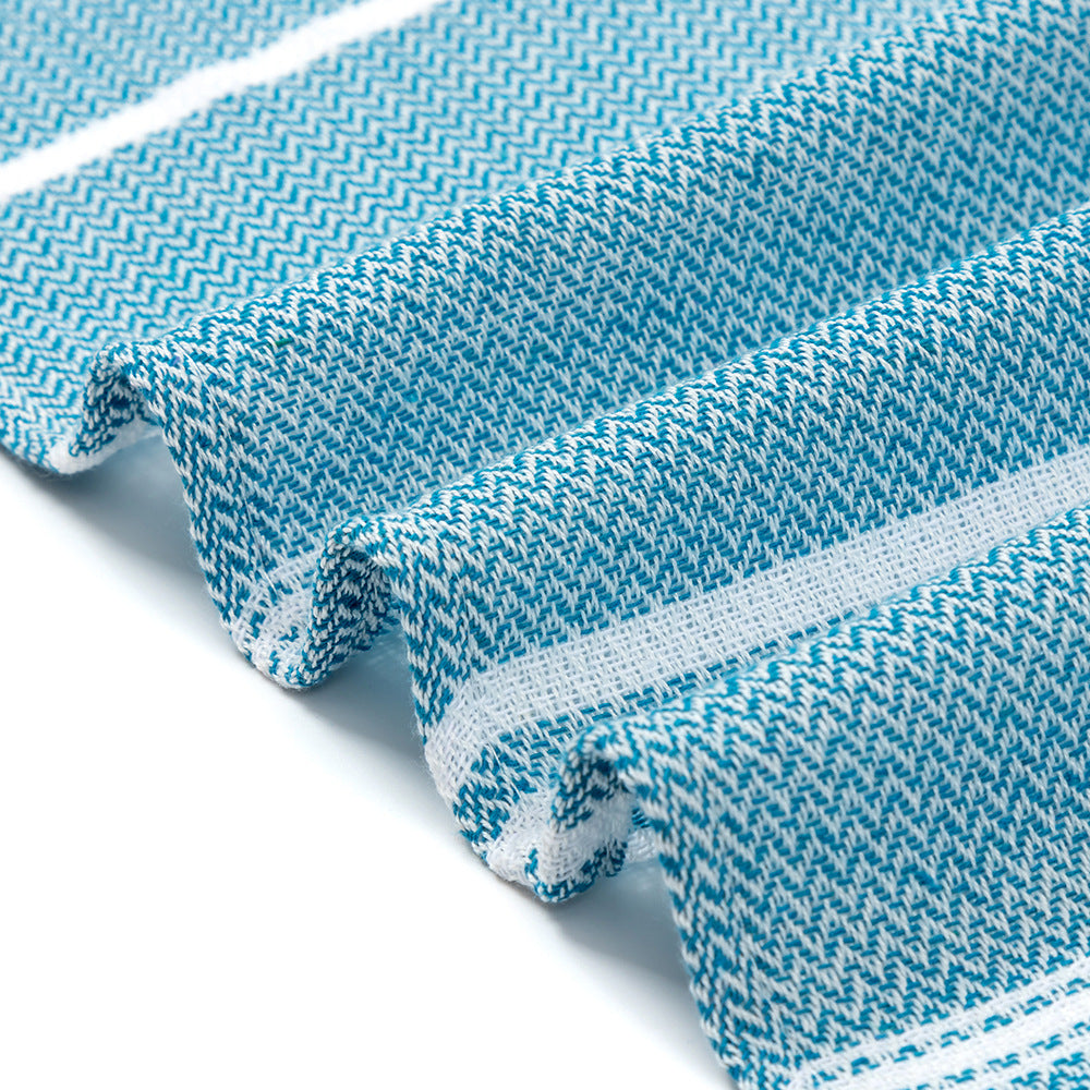 3 Pack Turkish Style Beach Towel Set 90x180cm - Quick Dry Lightweight Large Peshtemal Bath Sheet with Tassels - Emerald green, Light Gray & Pink