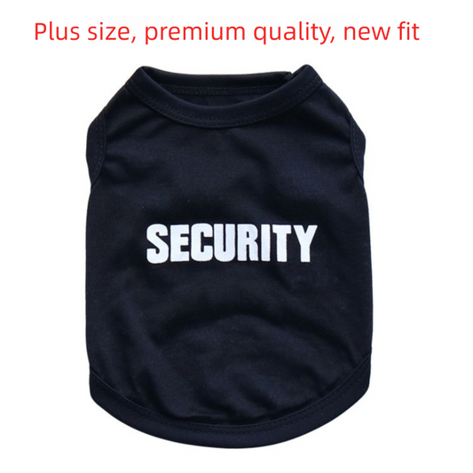2 Pack "SECURITY" Pet Vest Set - 1 Black & 1 Yellow with Orange Trim - Breathable Cotton Dog T-Shirt Summer Apparel - Size XL (Chest 56cm)