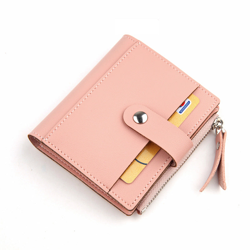 Women's Small Wallet PU Leather Card Holder with Zipper Coin Pocket - Purple Short Purse with 9 Card Slots & ID Window - Compact Bifold Design for Ladies