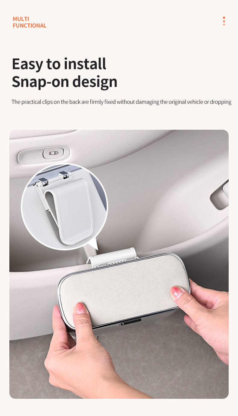 Car Trash Can Hanging Rubbish Bin with Lid Waterproof Leather Vehicle Organiser Storage Box for Door Seat Back Console Brown