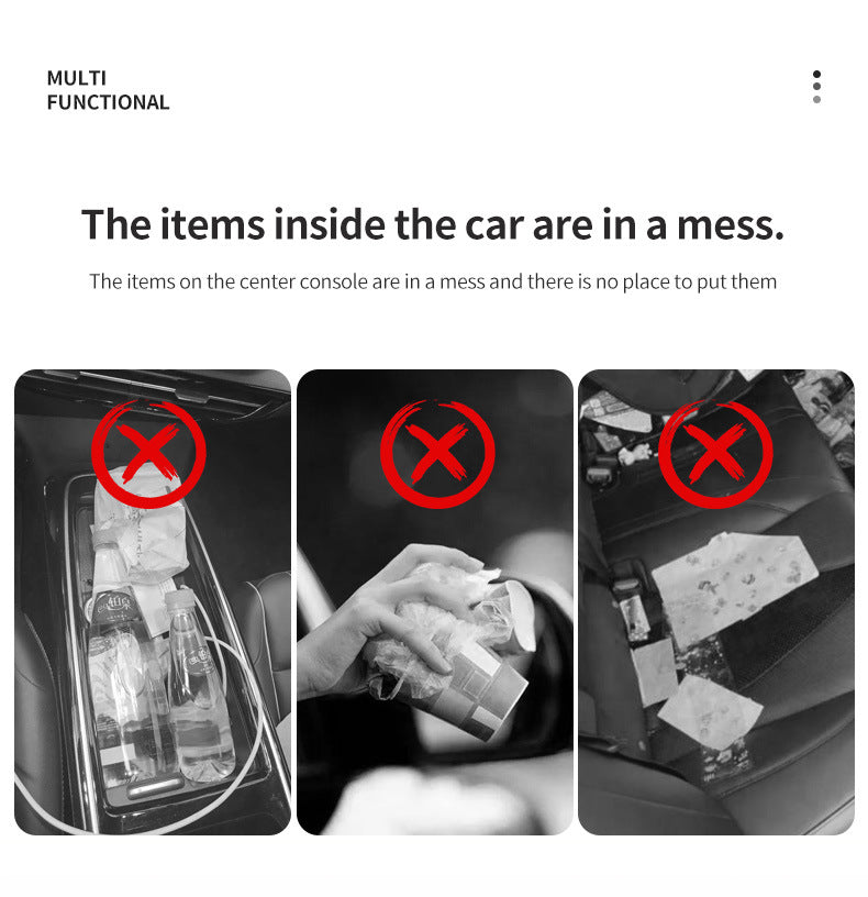 Car Trash Can Hanging Rubbish Bin with Lid Waterproof Leather Vehicle Organiser Storage Box for Door Seat Back Console Red