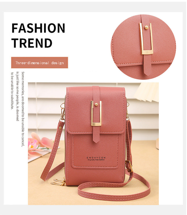 Women's Crossbody Phone Bag with Clear Touch Screen Window PU Leather Wallet Purse Multi-Pocket Shoulder Handbag Adjustable Strap Card Holder Pale pink