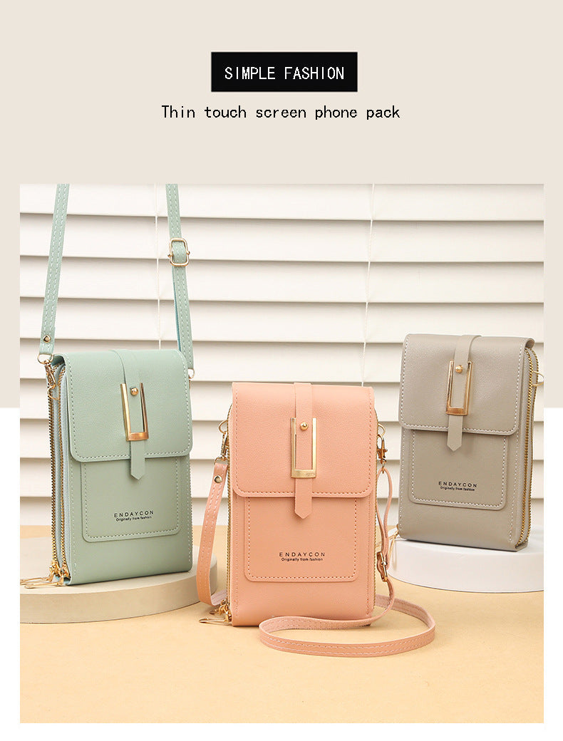 Women's Crossbody Phone Bag with Clear Touch Screen Window PU Leather Wallet Purse Multi-Pocket Shoulder Handbag Adjustable Strap Card Holder Dark pink