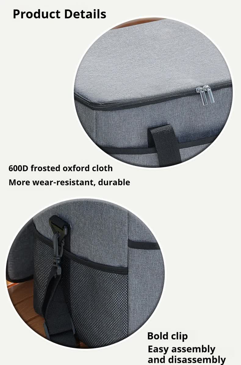 Large 35L Insulated Cooler Bag Soft Sided Leakproof Thermal Tote for Camping Beach Picnic BBQ Heavy Duty Grocery Carrier Grey
