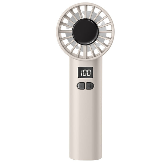 High Speed Handheld Turbo Fan 100 Adjustable Speeds Digital Display Portable Personal Cooling Device Rechargeable Type-C for Travel Outdoor White