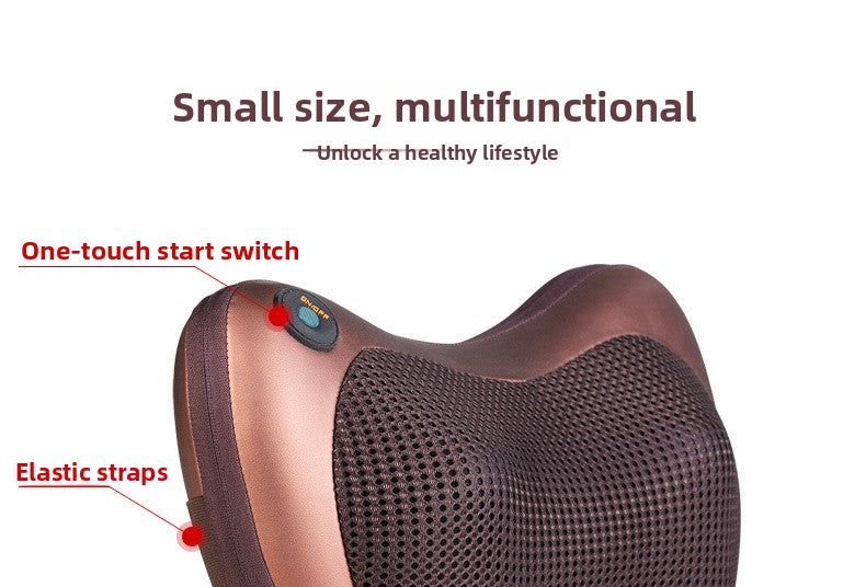 Electric Shiatsu Massage Pillow with Heat - Bi-Directional Deep Kneading Neck & Back Massager - Portable Car & Home Cushion for Muscle Relief - Black