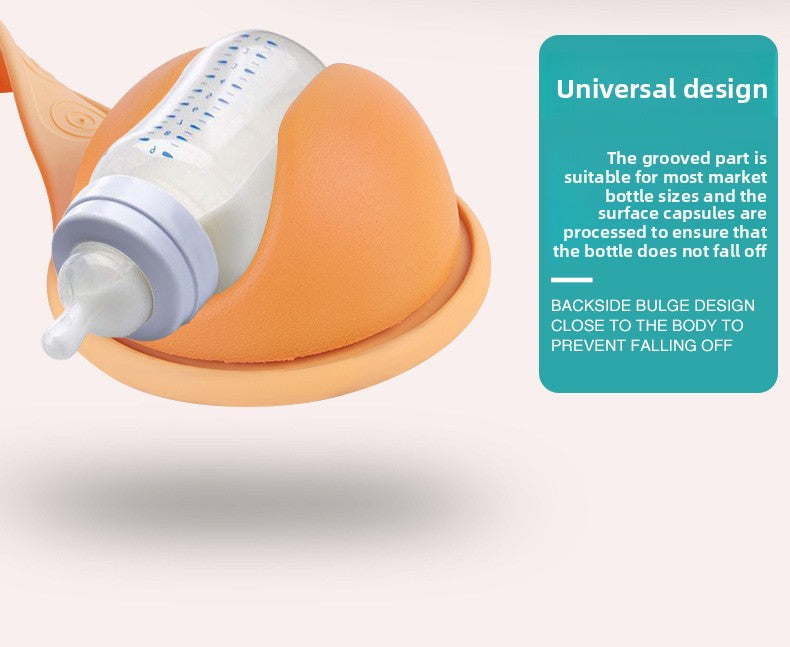 Hands-Free Baby Bottle Holder - Shoulder Mounted Feeding Aid for Parents - Anti-Slip & Adjustable Design - Fits Most Standard Bottles - Orange
