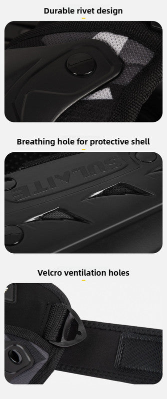 Motorcycle Knee Pads Shin Guards Long PP Shell Protective Gear for Motocross Dirt Bike Racing Quick Release Adjustable Side Protection Black
