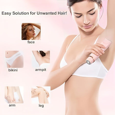 2-in-1 Electric Lady Shaver & Bikini Trimmer Dual Head Waterproof Wet & Dry Body Hair Remover Cordless Razor for Face Legs Underarms Blue