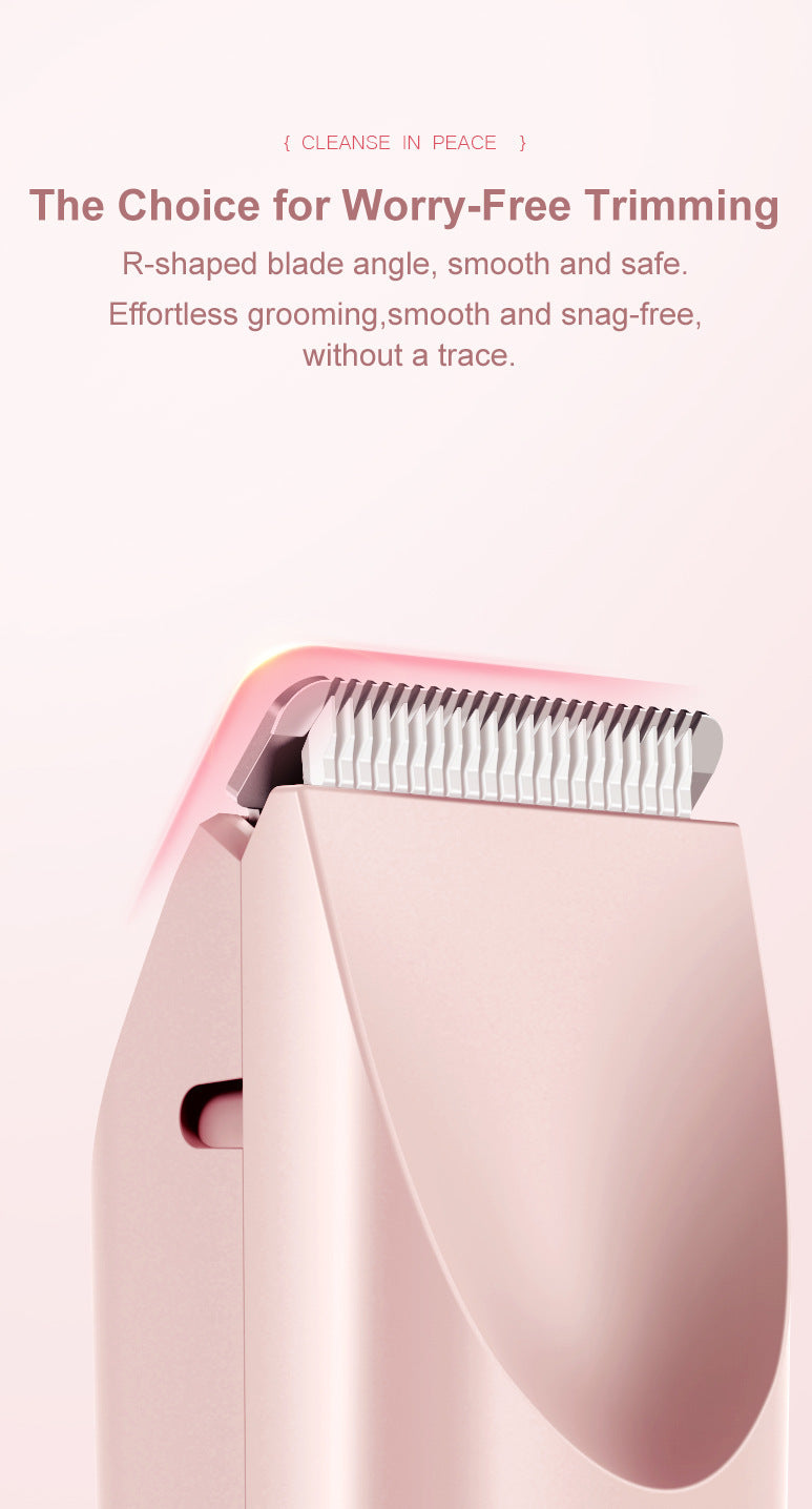 2-in-1 Electric Lady Shaver & Bikini Trimmer Dual Head Waterproof Wet & Dry Body Hair Remover Cordless Razor for Face Legs Underarms White