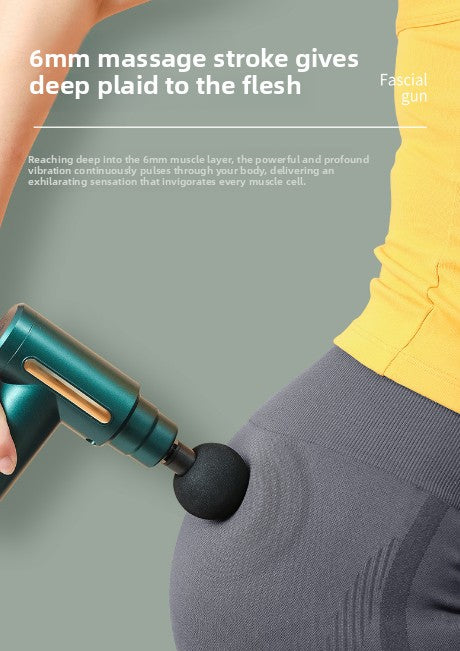 Mini Massage Gun Deep Tissue Percussion Muscle Massager Portable Handheld Quiet 6 Speeds 4 Heads Type-C Charging Electric Body Relaxer Tool Grey