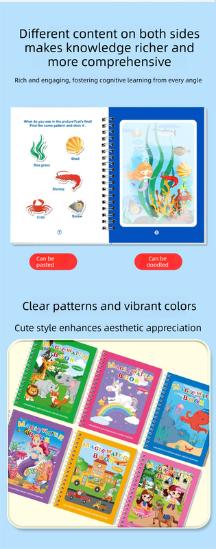 2 PCS Magic Water Colouring Book Traffic & Princess Themes Reusable Painting Activity Set Mess Free Travel Toy for Kids
