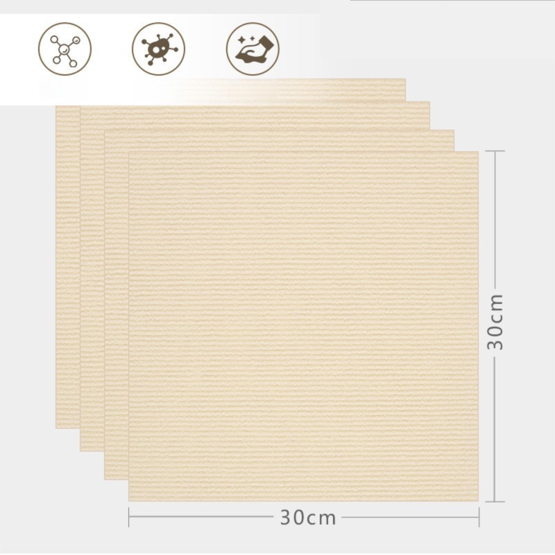 16 Pack Off-White Durable & Soft Self-Adhesive Carpet Tiles(30x30cm) - Interlocking Non-Slip Square Floor Mat for Bedroom, Office & Living Room