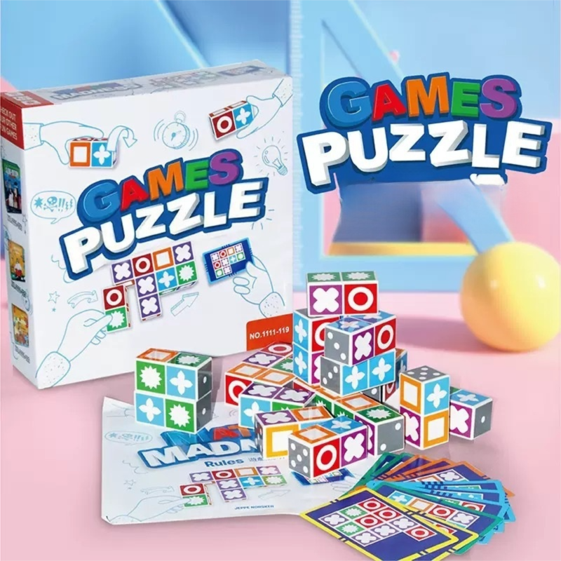 Blue Edition Kids Logic Thinking Matching Game - Interactive Educational Puzzle Toy Tabletop Board Game