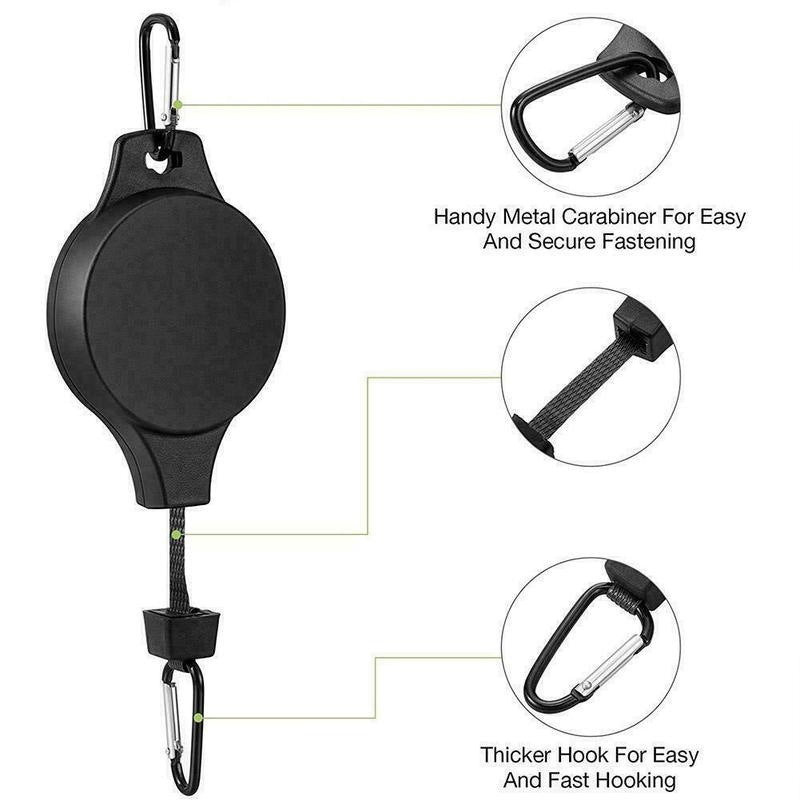 3PCS Black + 3PCS White Retractable Hanging Basket Pulley System & 6PCS Heavy Duty Stainless Steel S-Hooks Combo - Garden Plant Hanger(Max Load 5KG)