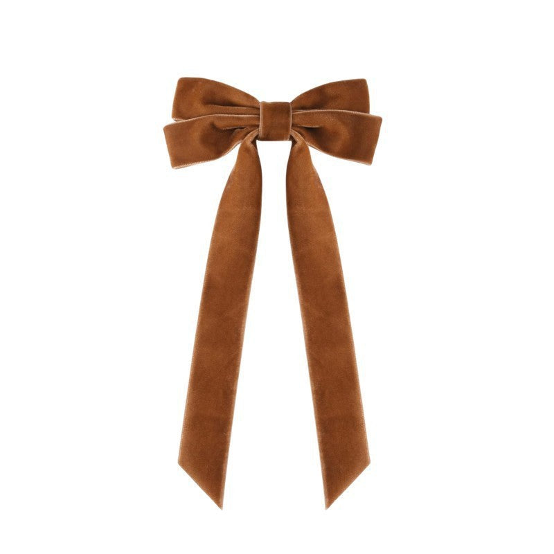 Luxury Velvet Bow Hair Clip Set (10 Pcs) - Simple Fashion Accessory for Princess Outfits and Party Decoration