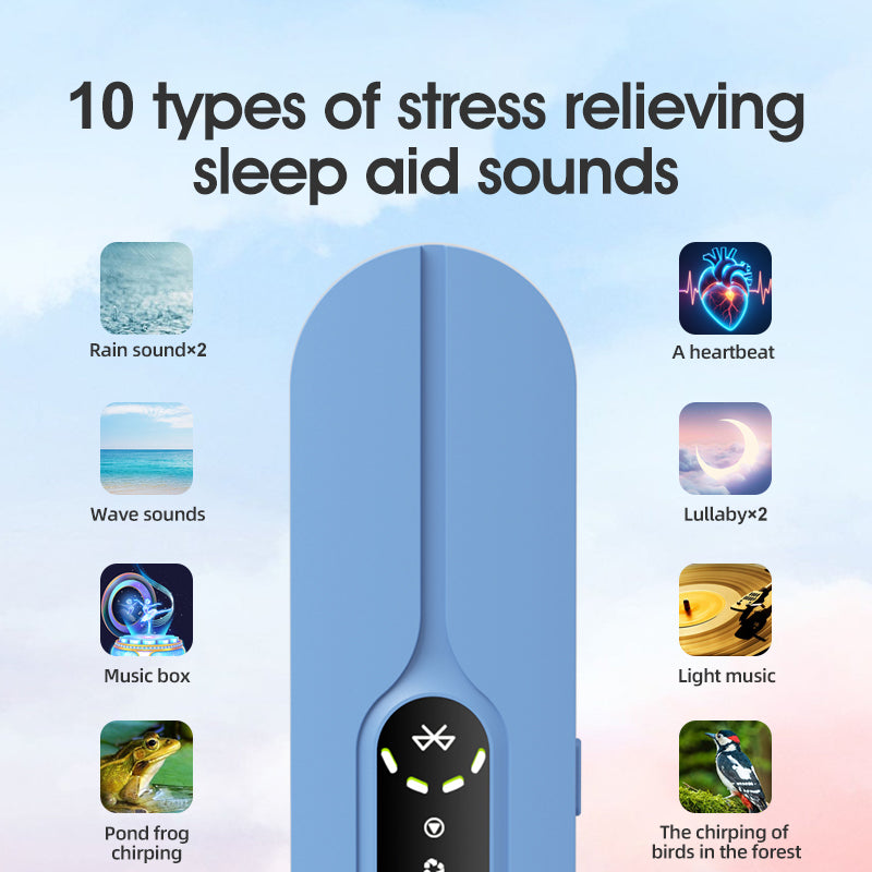White SMB-07 Bone Conduction Under-Pillow Speaker -  Bluetooth 5.4 Ultra-Thin Sleep Aid Sound Bar with Dual Speaker Resonance & 36 Built-in White Noise Tracks