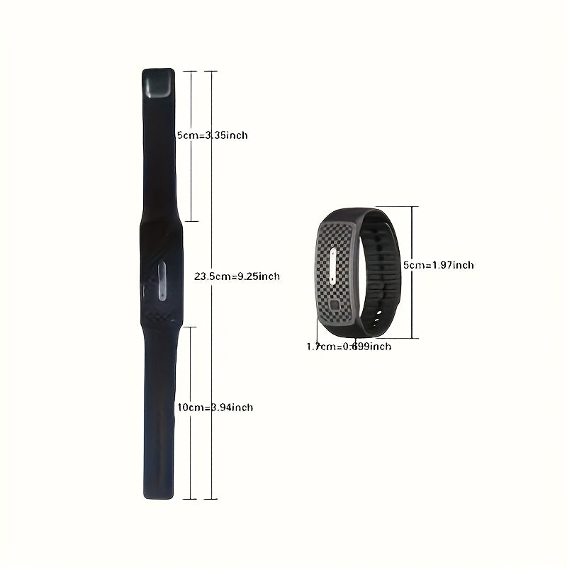 2-Pack Black Portable Ultrasonic Mosquito Repellent Bracelet - Watch Style Insect Repeller, Pure Physical Protection USB Rechargeable